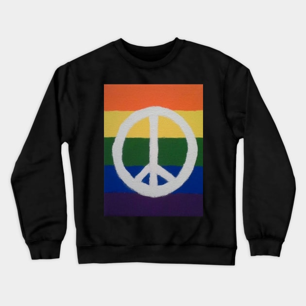 Rainbow Peace Sign Crewneck Sweatshirt by DanielleGensler